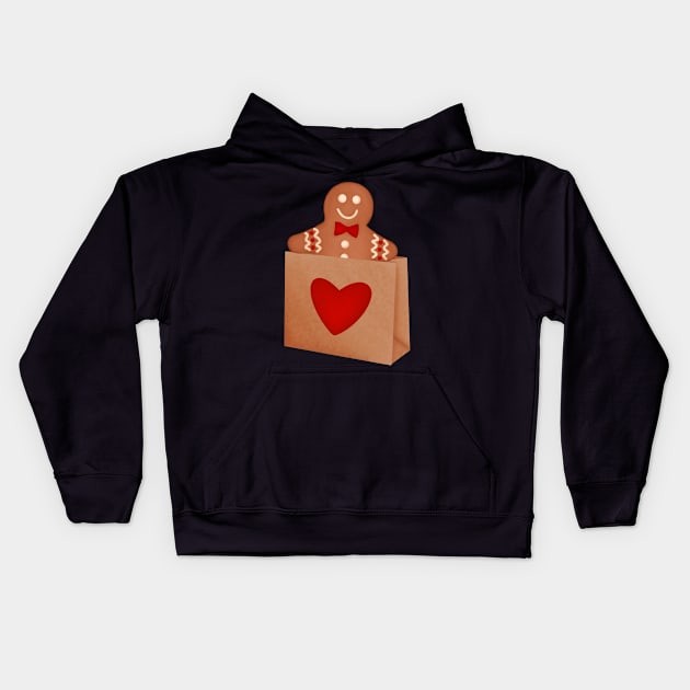 Gingerbread man Kids Hoodie by Magic Inside